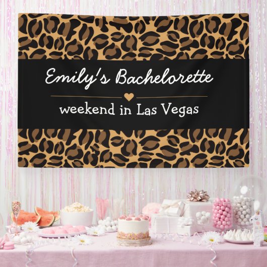 Bachelorette Bruid Boujee Trendy Luipaard Print Spandoek (Feest)