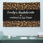 Bachelorette Bruid Boujee Trendy Luipaard Print Spandoek (Beurs)