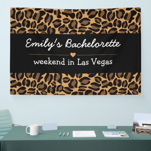 Bachelorette Bruid Boujee Trendy Luipaard Print Spandoek (Beurs)