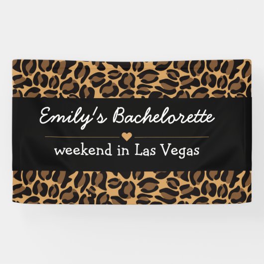 Bachelorette Bruid Boujee Trendy Luipaard Print Spandoek (Horizontaal)