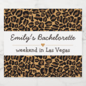 Bachelorette Bruid Boujee Trendy Luipaard Print Sparkling Wijnetiket (Enkel label)