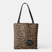 Bachelorette Bruid Boujee Trendy Luipaard Print Tote Bag (Achterkant)