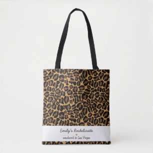 Bachelorette Bruid Boujee Trendy Luipaard Print Tote Bag