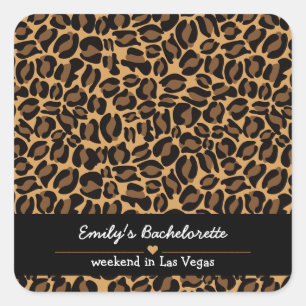Bachelorette Bruid Boujee Trendy Luipaard Print Vierkante Sticker