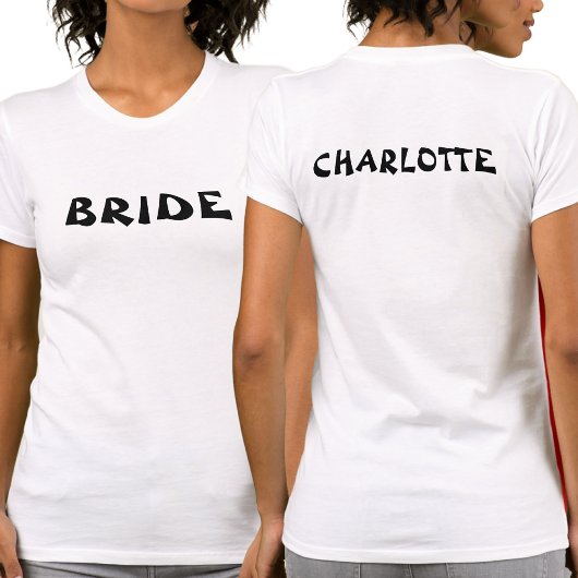 Bachelorette bruid te worden gepersonaliseerd wit t-shirt