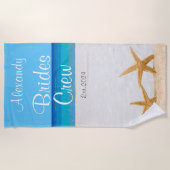 Bachelorette bruid zeester in zand bruiloft strandlaken (Voorkant)