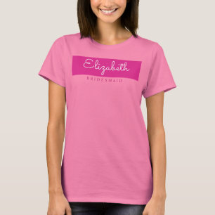 Bachelorette bruidsmeisje vrouwen moderne roze naa t-shirt