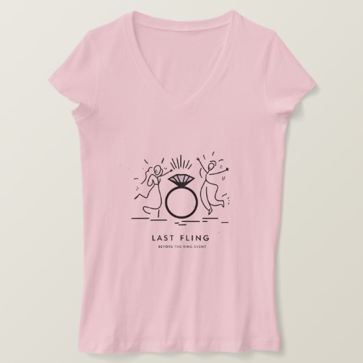 Bachelorette bruiloft grappig t-shirt (Design voorkant)