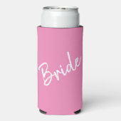 Bachelorette/bruiloft - Roze en wit - bruid - Seltzer Blikjeskoeler (Seltzer Achterkant)