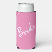 Bachelorette/bruiloft - Roze en wit - bruid - Seltzer Blikjeskoeler (Seltzer Voorkant)