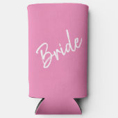 Bachelorette/bruiloft - Roze en wit - bruid - Seltzer Blikjeskoeler (Voorkant)