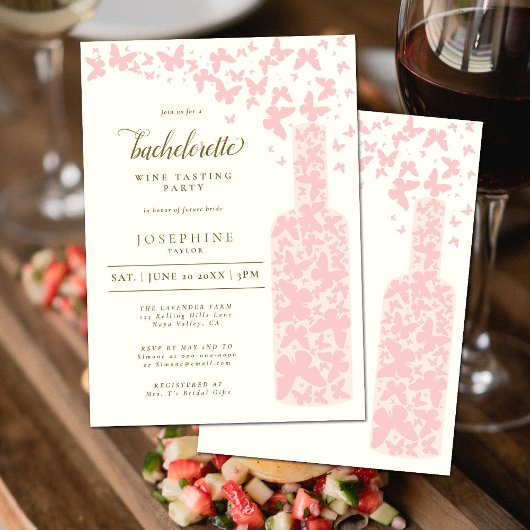 Bachelorette, Butterflies Blush Kaart
