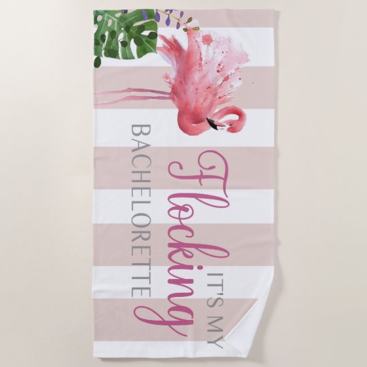 Bachelorette, cadeau voor Bridesmaid, bruiloft, ke Strandlaken (Voorkant)