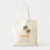 Bachelorette Cadeaubestemming Bruiloft Strand Palm Tote Bag (Voorkant)