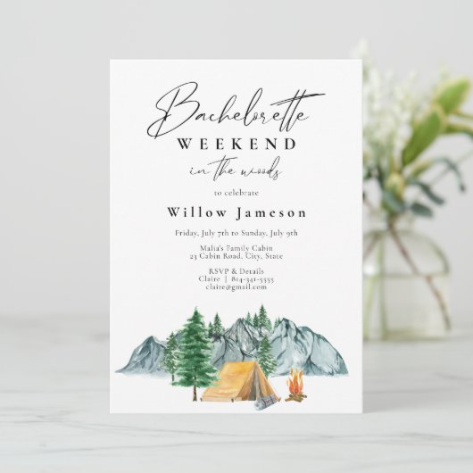 Bachelorette Camping Weekend in de Bossen Kaart (Staand voorkant)