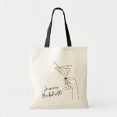 Bachelorette Canvas tas - Cocktail Bach Tassen (Voorkant)