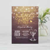 Bachelorette Champagne Glasses Hood Lichten Kaart (Staand voorkant)