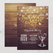 Bachelorette Champagne Glasses Hood Lichten Kaart (Voorkant / Achterkant)