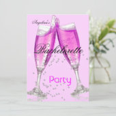 Bachelorette: Champagne roze Kaart (Staand voorkant)