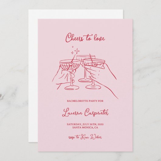 Bachelorette Cheers Kaart (Voorkant / Achterkant)