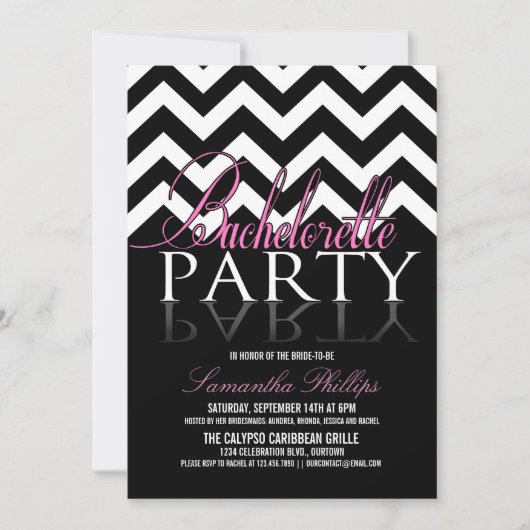 Bachelorette Chevron Party Kaart (Voorkant)