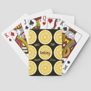 Bachelorette Citroen Schijf Zwart & Geel Pokerkaarten