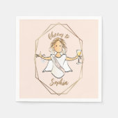 Bachelorette Cocktail Bruids Trouwdouche Papier Servet (Voorkant)