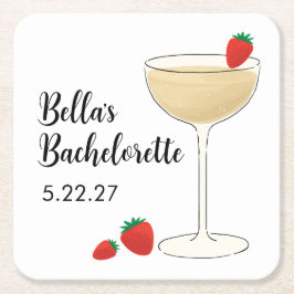 Bachelorette Cocktailparty Vierkante Papieren Onde Kartonnen Onderzetters