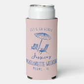 Bachelorette coozie aangepaste naam fancy hand get (Seltzer Achterkant)