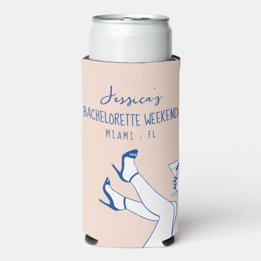 Bachelorette coozie aangepaste naam fancy hand get (Seltzer Voorkant)