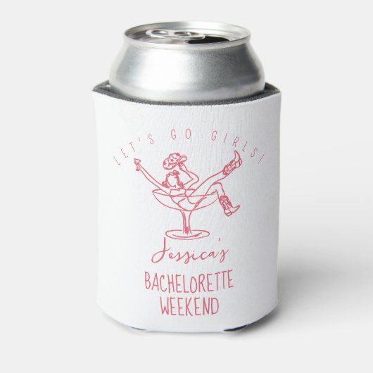 Bachelorette coozie aangepaste naam laatste rodeo  (Blikje Achterkant)
