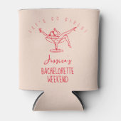 Bachelorette coozie aangepaste naam meisje in glas (Voorkant)