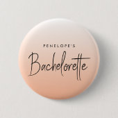 Bachelorette | Coral Ombre Elegant Peach Ronde Button 5,7 Cm (Voorkant)