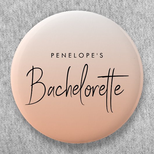 Bachelorette | Coral Ombre Elegant Peach Ronde Button 5,7 Cm