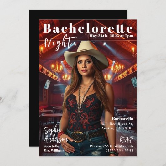 Bachelorette Country Magazine Hoesje Kaart (Voorkant / Achterkant)