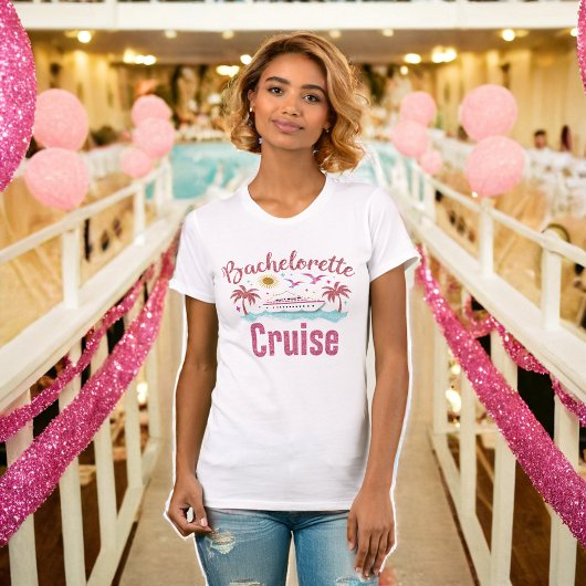 Bachelorette Cruise Roze Glitter Matchend T-shirt