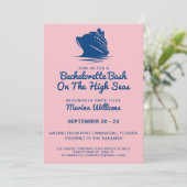 Bachelorette cruiseschip Navy en roze route Kaart (Staand voorkant)