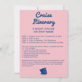 Bachelorette cruiseschip Navy en roze route Kaart (Achterkant)