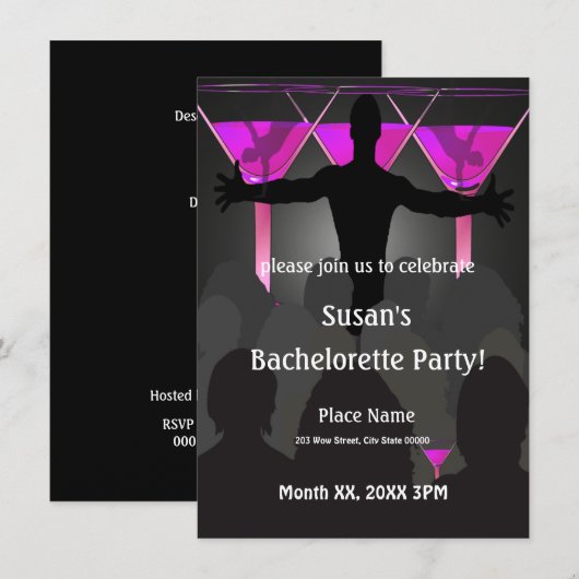 Bachelorette Dames Night Party - Uitnodiging (Voorkant / Achterkant)