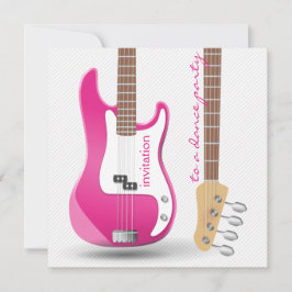 Bachelorette Dance Party Hot Pink Electric Guiter Kaart