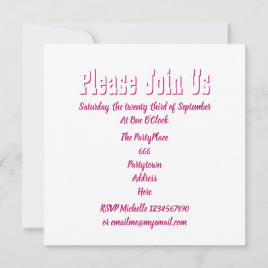 Bachelorette-dansfeest Kaart (Achterkant)