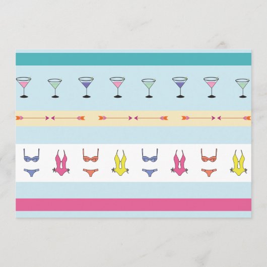 Bachelorette de rondweg van het Vrijgezellenfeest Programmakaart (Achterkant)