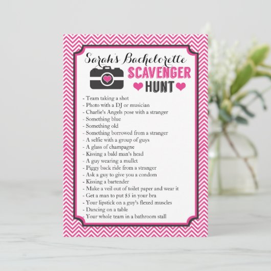 Bachelorette Deel Scavenger Foto Jacht Spel (Staand voorkant)