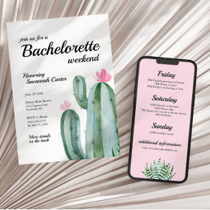 Bachelorette Desert Cactus Trip Invite + Itinerary Kaart