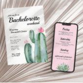 Bachelorette Desert Cactus Trip Invite + Itinerary Kaart