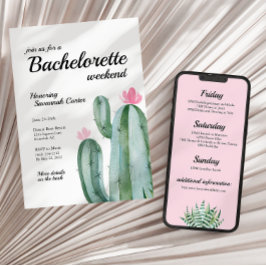 Bachelorette Desert Cactus Trip Invite + Itinerary Kaart