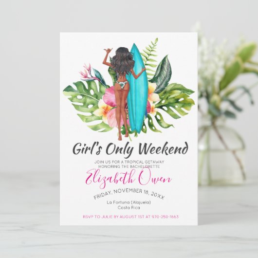 Bachelorette Destination Bikini Beach Bridal Bash Kaart (Staand voorkant)