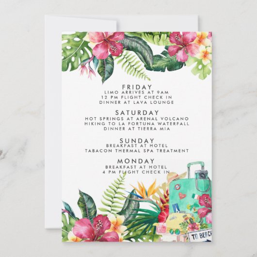 Bachelorette Destination Bikini Beach Bridal Bash Kaart (Achterkant)