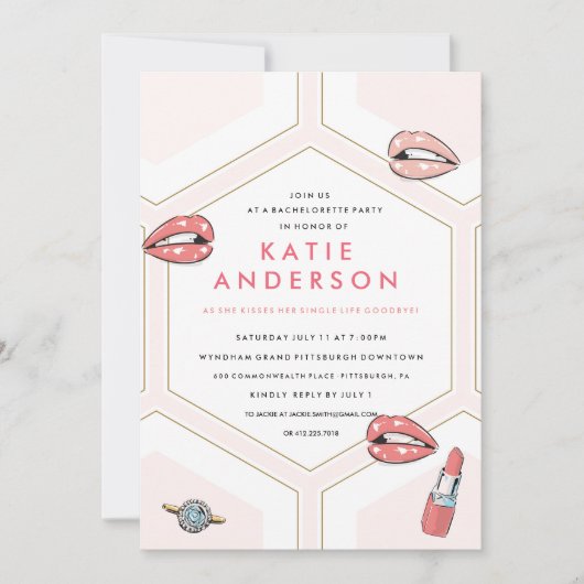BACHELORETTE ÉÉN LEVENSGOODBYE // PARTIJ INVITE KAART (Voorkant)