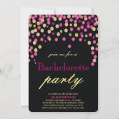 Bachelorette Faux Pink Confetti Party Kaart (Voorkant)